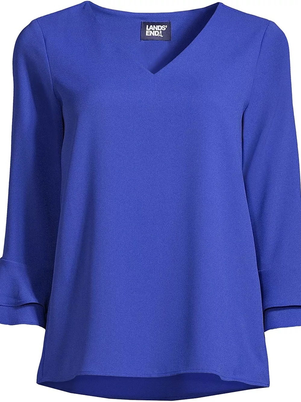 Lands' End Royal Blue V-Neck Blouse